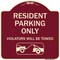 Signmission Parking Reserved Towing Resident Parking Violators Will Towed Alum Sign, 18" x 18", BU-1818-23375 A-DES-BU-1818-23375 - alternate 1